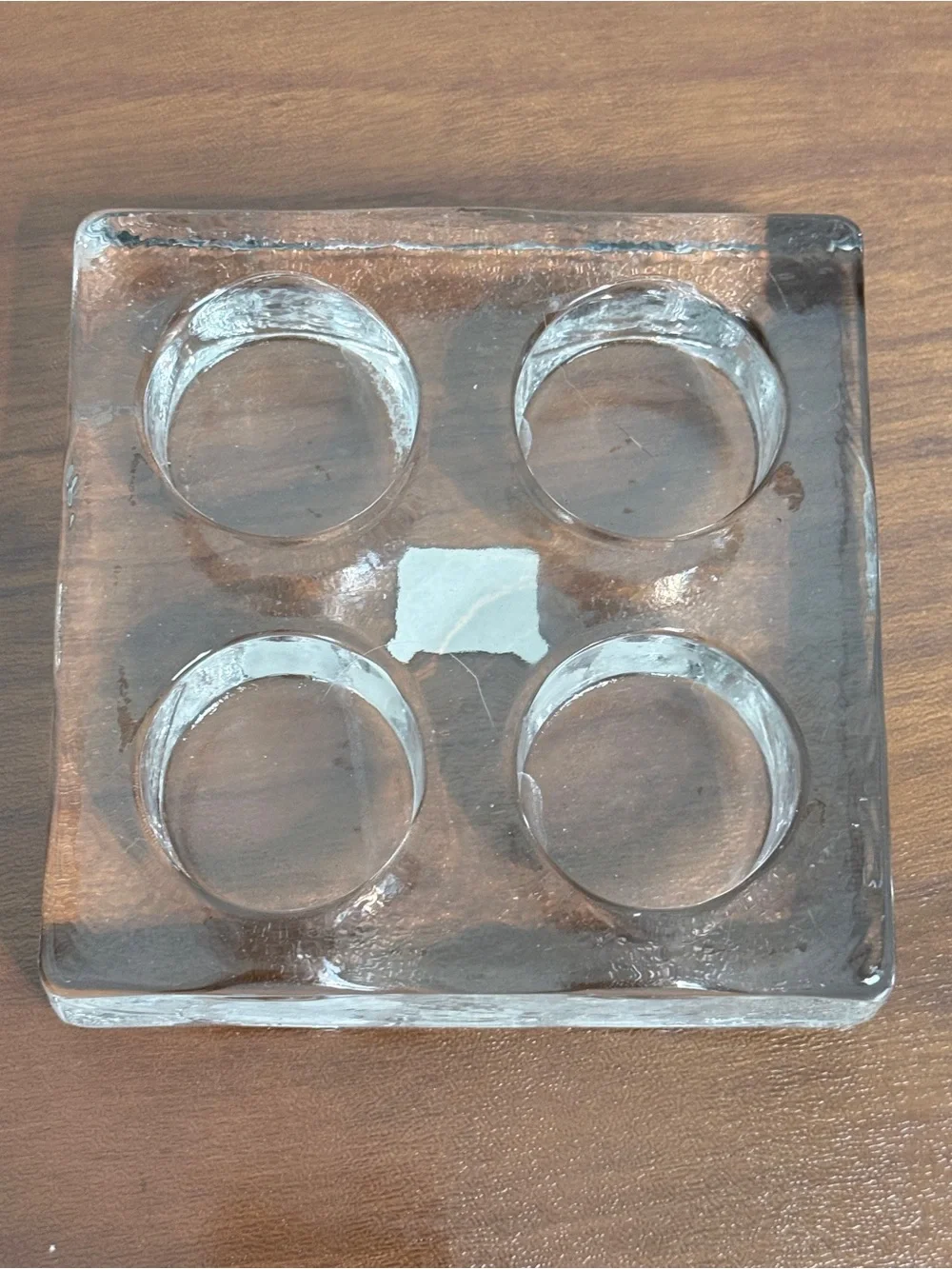 Crate&Barrel Clear Glass Four-Tea Light Candle Holder